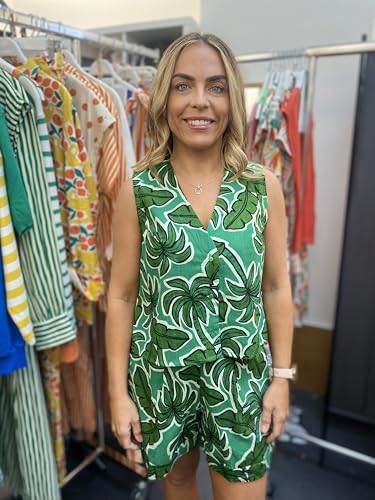 Chaleco de punto Compania Fantastica con estampado verde de palmeras 3