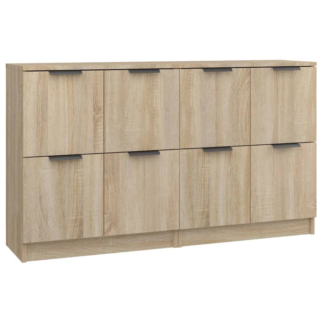vidaXL Buffets 2 pcs Armoires de Rangement Organisateurs de Maison Meubles de Rangement Armoires de Salon 60x30x70 cm Chêne Sonoma Bois d'Ingénierie
