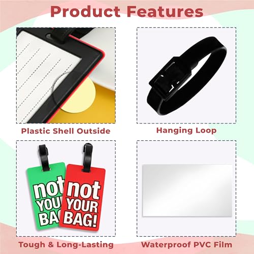 Image of Kraptick Luggage Tags for Travel - Strong & Stylish Bag Identification Tags for Suitcase Lightweight Name Tag for Bags Travel ID Labels for Suitcase, Backpack & School Bags (Pack of 2) (Red,Green)
