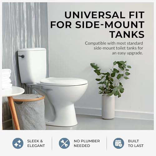 Image of Qualihome Universal Side Mount Toilet Handle Tank Flush Lever Replacement Handle, Bronze Finish Toilet Handle