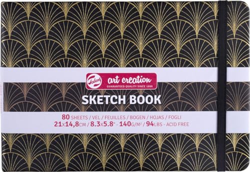 Talens Art Creation Art Deco Sketch Book 21 x 14.8 cm 140 g 80 Sheets Drawing Journaling Urban Sketching, 6 (EU)