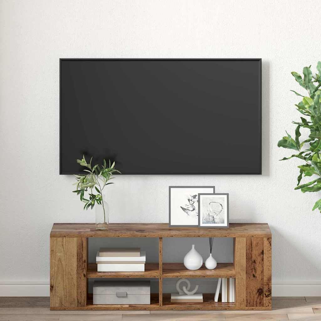 Mobile TV Sospeso 102x35x35 cm, Armadio a Parete Legno Vecchio | Mobiletto sospeso salvaspazio per soggiorno, ideale per organizzare decoder e console da gioco con stile moderno.