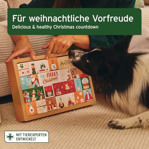 AniForte Premium Adventskalender für Hunde 2025 - Natürliche Hundesnacks, Leckerli & Produkte, Weihnachtskalender XXL für alle Altersstufen, getreidefrei