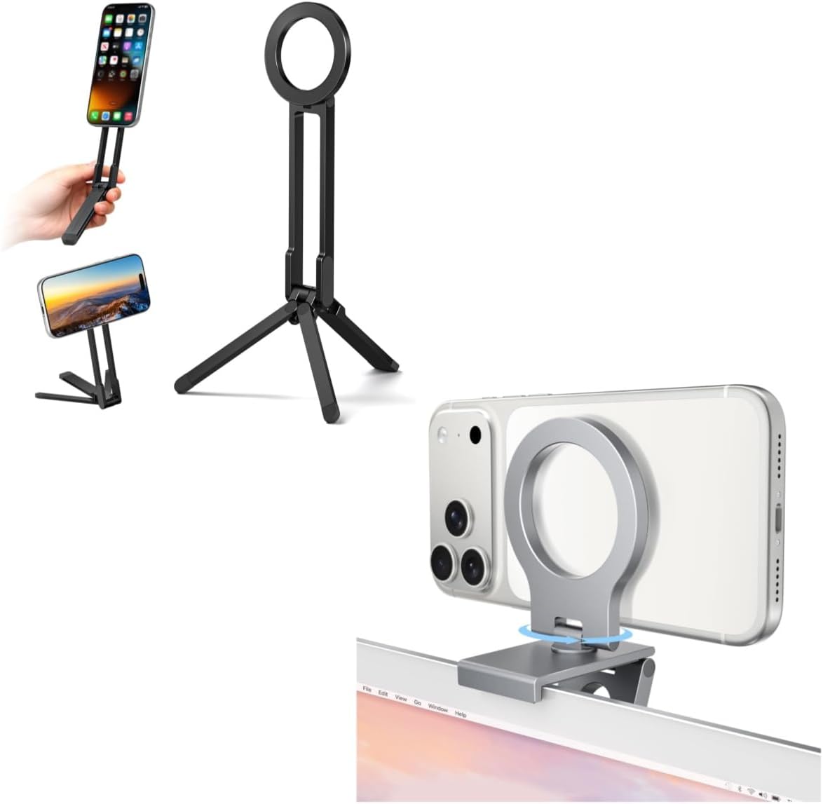Itramax Magnetic Phone Tripod Stand & 360° Continuity Camera Mount
