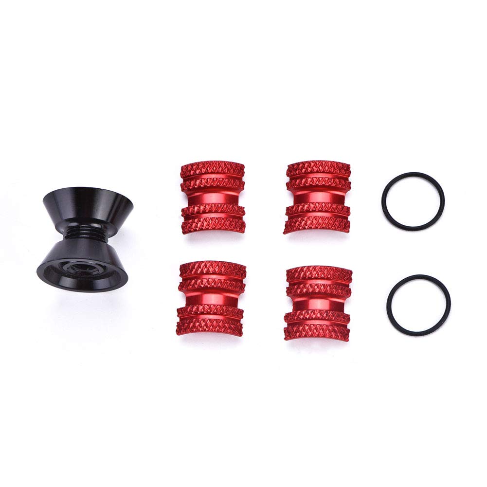 flexman Headset Expander Plug, Aluminum Alloy 28.6mm Fork Tube Accessories Reusable Removable Bike Stem Headset Top Cap for Mountain Bike Road Bikes (Red)