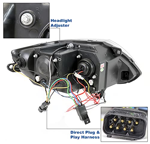 Zmautoparts Halo Projector Headlights Black Compatible With 2003-2008 Bmw Z4 [For Factory Hid/Xenon] #TOP2