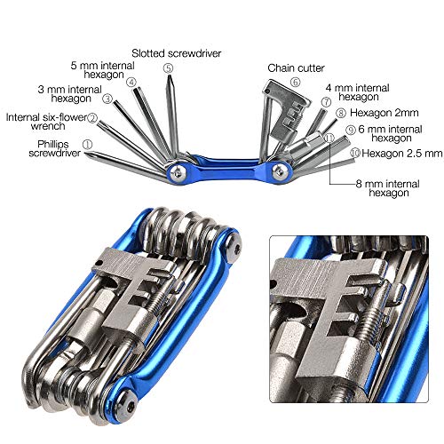 Gobesty Multifunction Bike Repair Tool Kits, 11 in 1 Bicycle Tool Kit bike Chain Tool, Tire Patch,Tyre Lever for Outdoor Cycling Mini Tool for Outdoor Cycling - Image 7