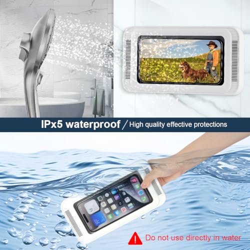HOTUT Shower Phone Holder Waterproof, Bathroom Waterproof Phone Holder, 480° Rotation Wall Mount Shower Phone Case - Image 3