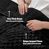 Uttermara Fleece Weighted Blanket for Adults Queen Size 15lbs, Soft Sherpa Weighted Blankets for Sleeping and Calming, Fuzzy Heavy Blanket for Bed and Couch, 60 x 80 Inches, Black