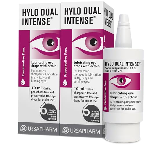 Image of Hylo Dual Intense - 2 Pack - Eye Drops for Long-Lasting, Intensive Lubrication and Instant Relief for Itchy, Burning Sensation and Severe Dry Eyes - Preservative Free - 2x300 Measured Doses