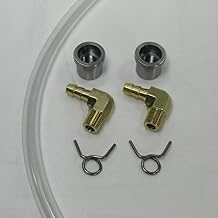 Motorcycle Flush Mount Gas Tank Fuel Gauge - Clear Fuel Hose + Brass Fittings External Fuel Gauge with Steel Weld on Bungs - Mounts to Any Steel Gas Tank or Oil Bag - Harley Chopper Bobber Cafe Racer