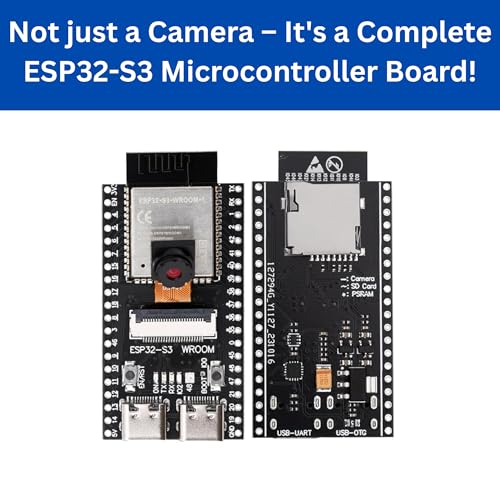 Image of ESP32-S3 WROOM N16R8 Development Board with Dual C-Type Ports OV3660 Camera Module | 16MB Flash, 8MB PSRAM | Wi-Fi & Bluetooth | OTG + CH343 Serial Port | Unsoldered