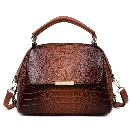 Image of Women's Crocodile Style Handbags: Fashionable Large Capacity Tote Bags with Adjustable Shoulder Strap