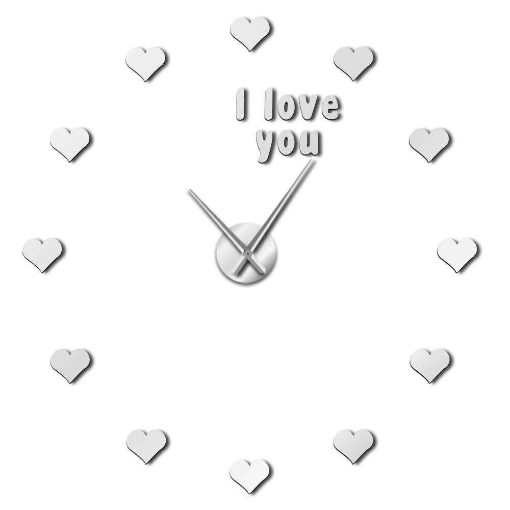 Décoration Murale Pépinière Art Horloge Coeur Silencieuse contre Murs Vides