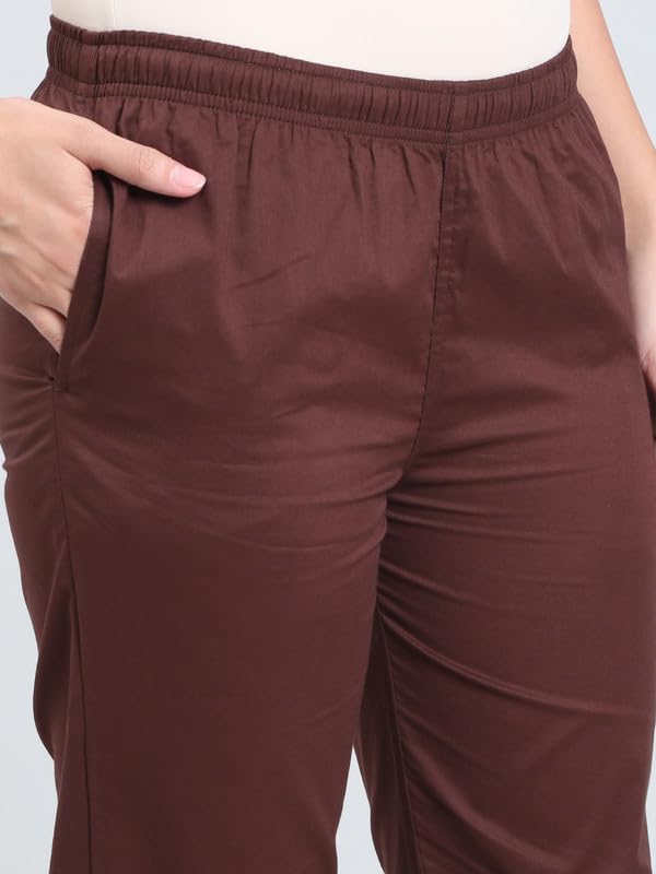 Image of GO COLORS Soft Cotton Pant Full Length for Women| Breathable, Mid Rise