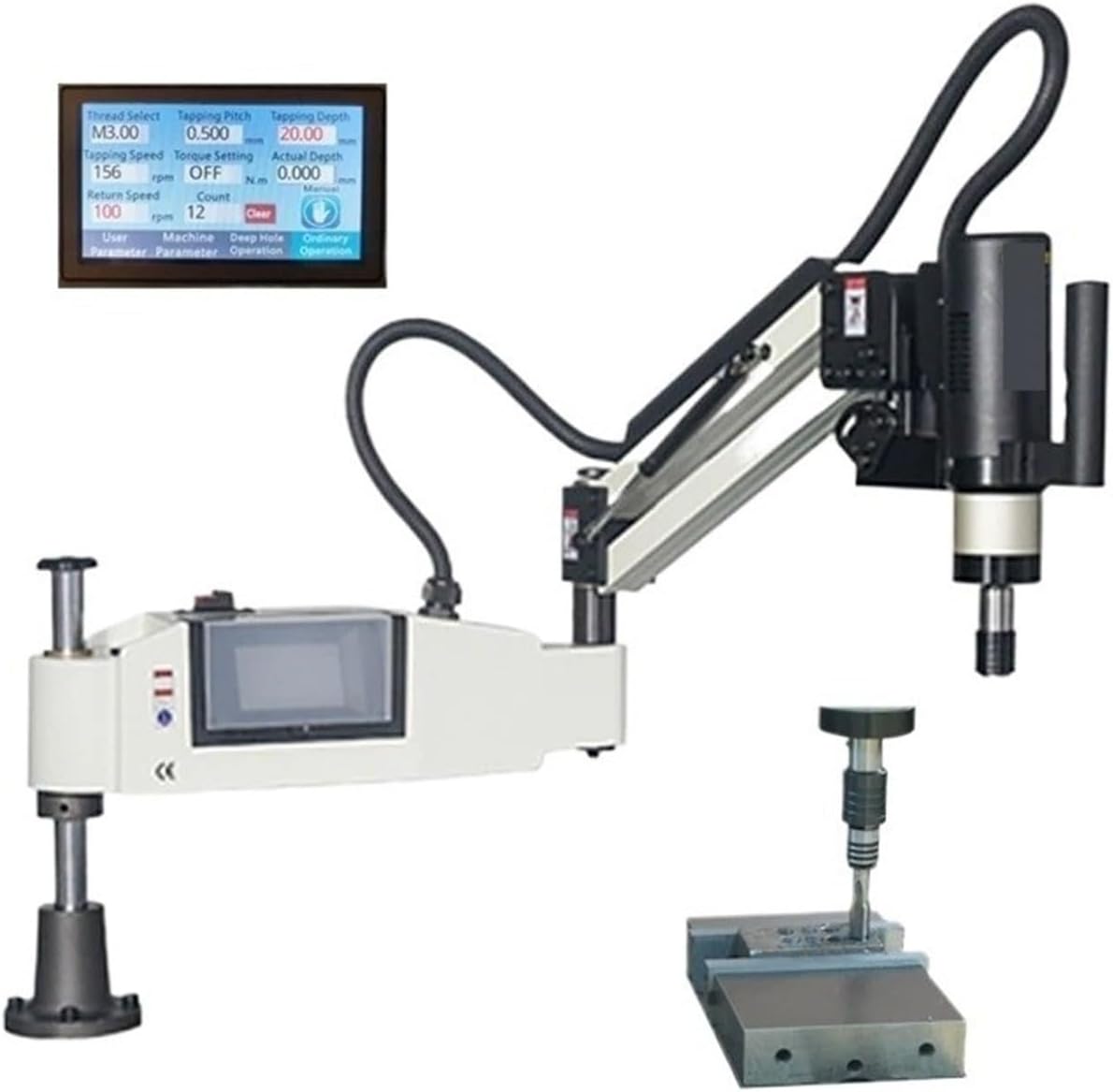 M3-M20 ISO JIS DIN Chuck Electric Tapping Machine and Drilling Machine Servo Motor Tapper Vertical Universal Tapping Arm