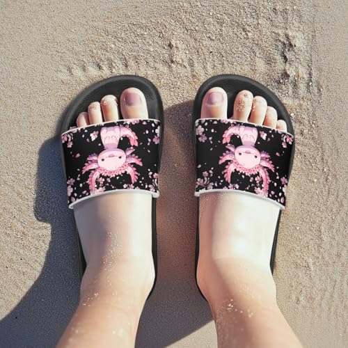 Image of Unisex Slides for Girls Boys Comfortable Slippers Slides Non-slip Shower Shoes House Fashion Thick for Indoor & Outdoor Gifts