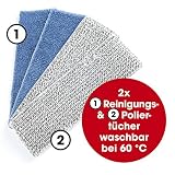 CLEANmaxx Zestaw 4 zapasowych ściereczek do podłóg z funkcją wibracji, kolor biały, 4 ściereczki z mikrofibry [białe na akumulator 40 min]
