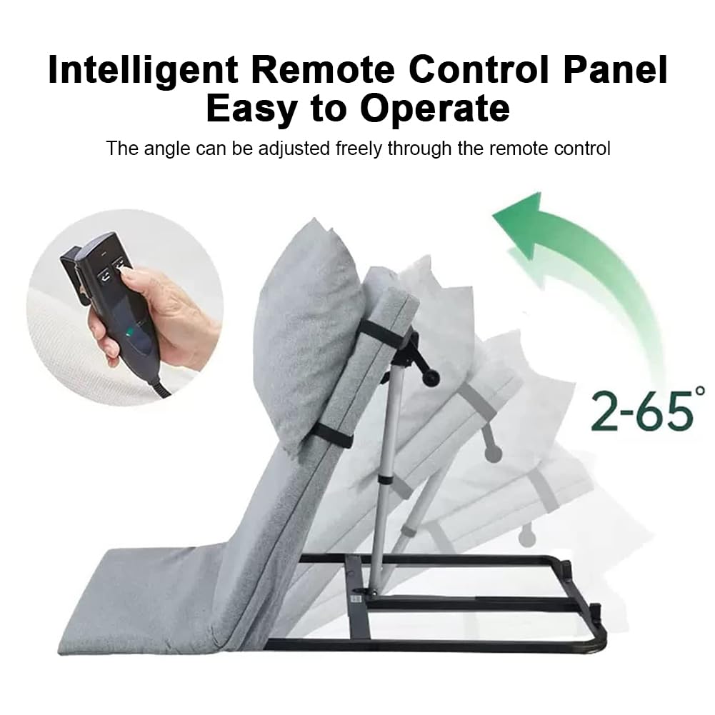 Respaldo elevable for cama, respaldo elevable eléctrico ajustable con almohada, ángulo ajustable de 2° a 65°, control remoto inteligente, ayuda for sentarse y levantarse for personas mayores(75x190cm)
