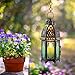 DECORKEY Moroccan Decorations for Home, 12.8’’ Vintage Metal Tabletop Candle Lantern, Spring Style Decorative Hanging Lantern, Christmas Halloween Candle Holders for Indoor Outdoor Patio Decor (Green)