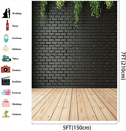 Fondo fotográfico vinilo 5x7 pies diseño piso madera miniatura 3