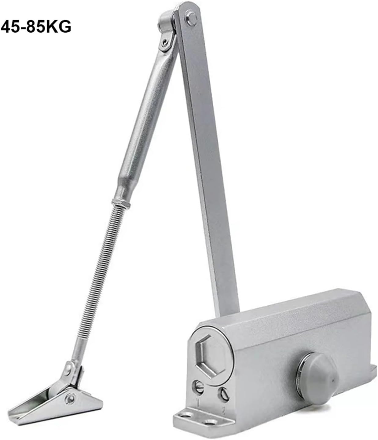 25-85KG Closing Automatic Door Closer Hydraulic Adjustable Speed Positioning Door Stop Protective Door Holder Hardware 1Pcs(45-85KG)