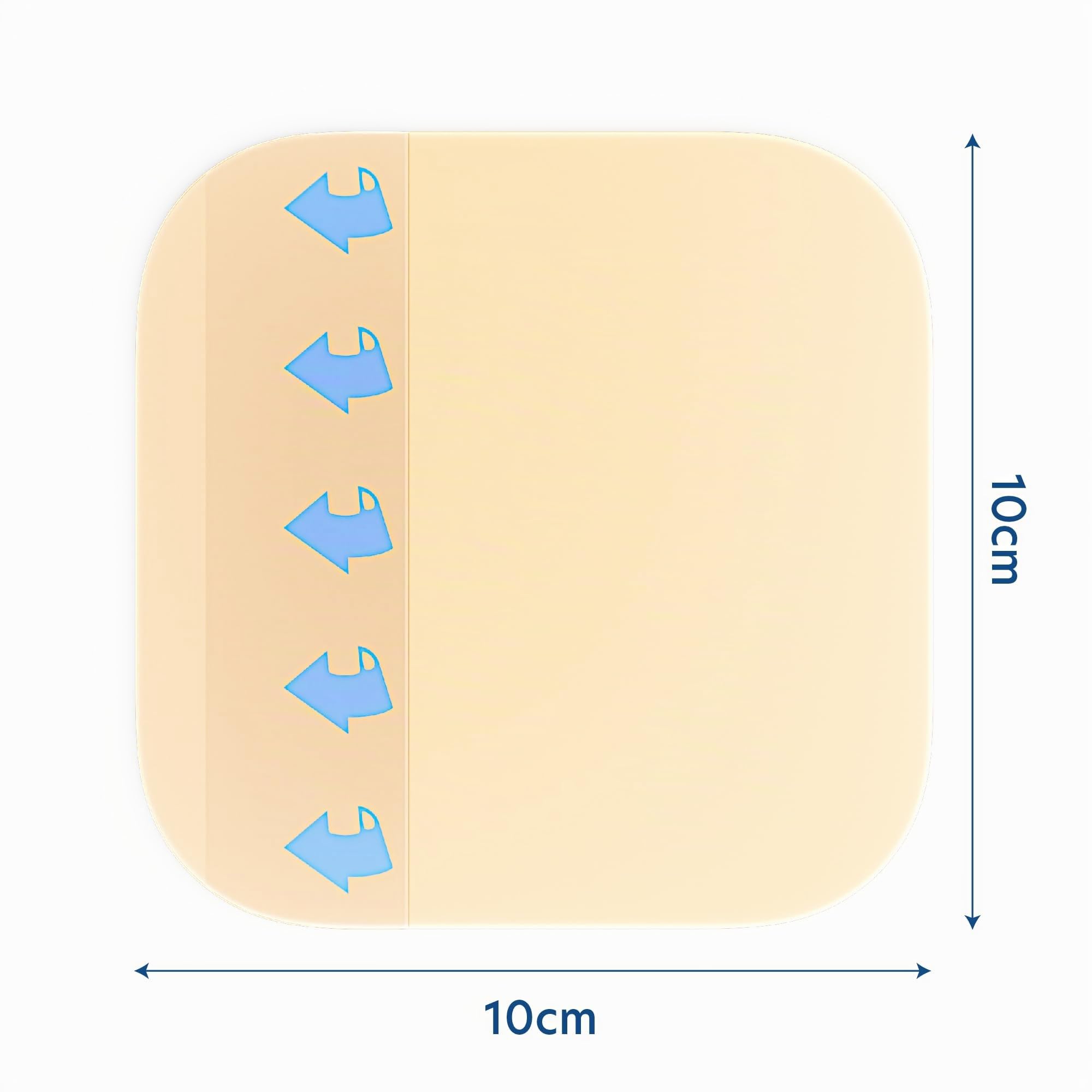 Paquete de 10 vendajes adhesivos para heridas hidrocoloides estériles de Cutiderm extrafinos de 10 cm x 10 cm