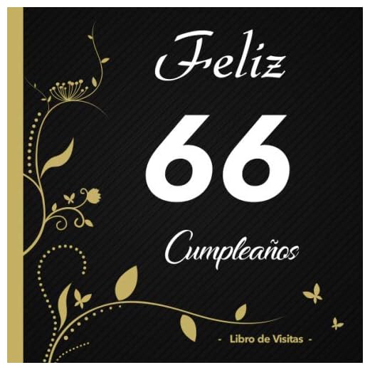 Feliz 66 cumpleaños - Libro de visitas -: Para llenar | Para 50 personas | Por deseos escritos | Elegante Encuadernación en negra y dorada | Idea de regalo de 66 años