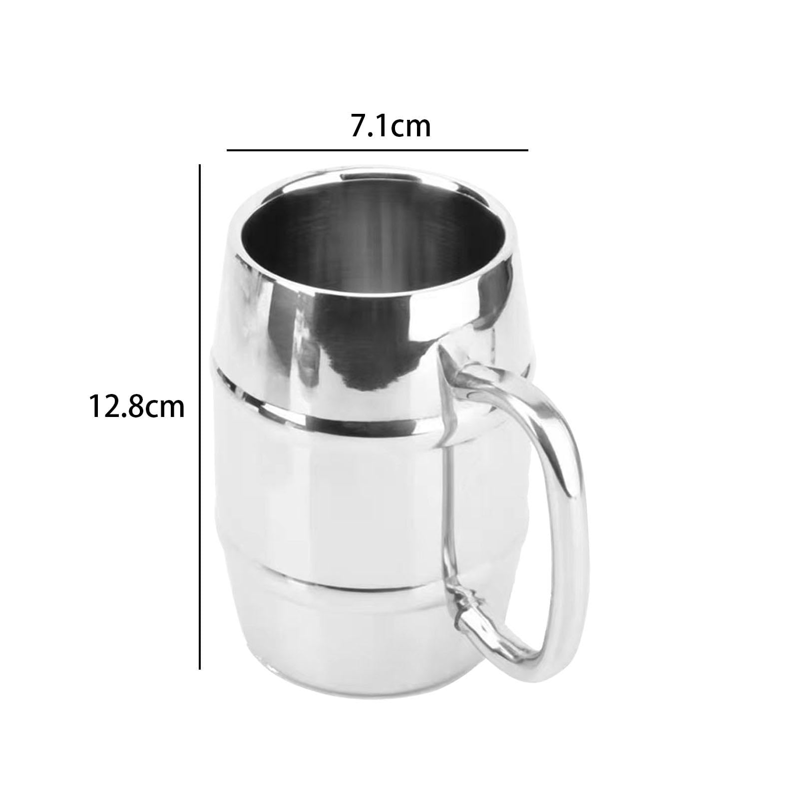 Tasse de Café Isotherme En Acier Inoxydable à Paroi Double Gobelet Incassable Réutilisable Mug Élégant Facile à Nettoyer Adaptée pour Café Eau Thé Tra, 500ML