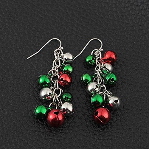 DesignerBox Christmas Jingle Bells Earrings, 1 Pair Christmas Earring Costume Jewelry Gift for Women Girls Cute Xmas Santa Claus Drop Dangle Chandelier Earrings Birthday Party (1 Pair Jingle Bells)