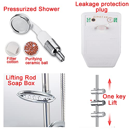 Chauffe-eau instantané de douche mobile 65L 2000W doré pour camping-car - 7