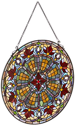 Fine art lighting stained glass window panel, 24-inch