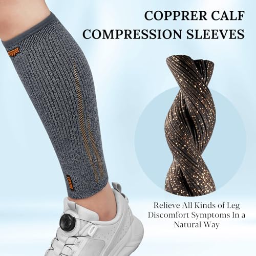 Copper Calf Compression Sleeve for shin splint relief, Bamboo leg sleeve by ITHW - Used condition - Image 3
