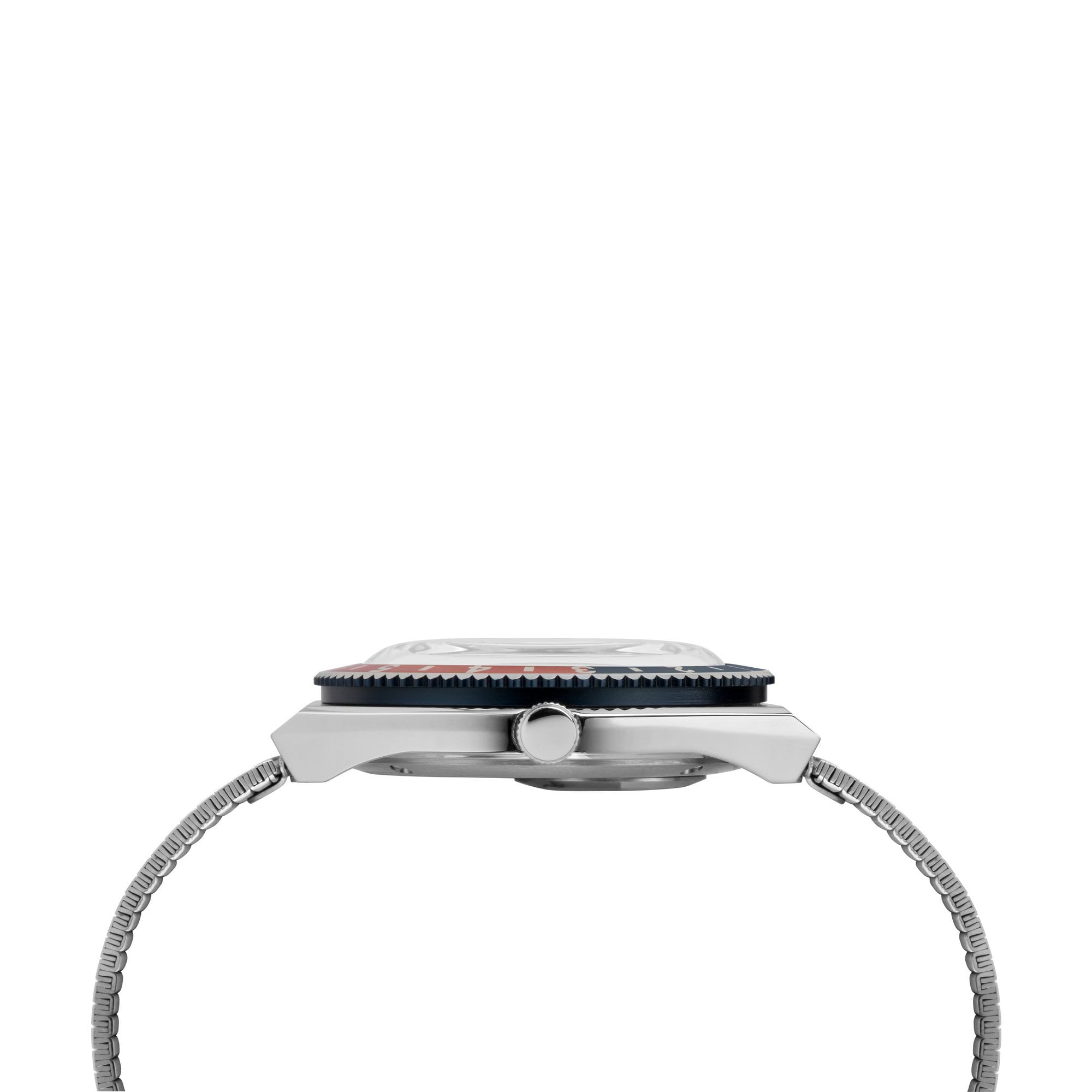 Timex Q Mens 38mm Watch 1979 Reissue Silver-Tone Case Blue Dial BlueRed Top Ring with Stainless Steel Bracelet product thumbnail 3