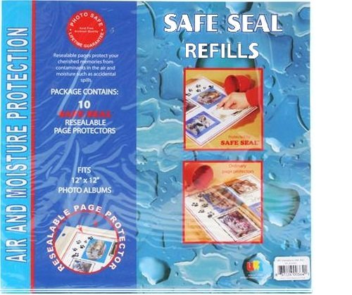 Pinnacle Frames and Accents 12-inch-by-12-inch Safe Seal Album Refill Pages