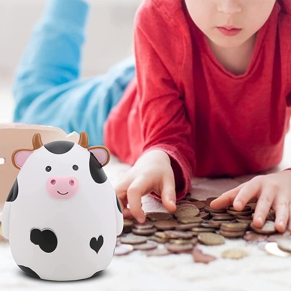 Animale Salvadanaio, Forma Maialino, Mucca, Risparmio, Monete, Bambini, Adulti, Decorazione Desktop, Camera da Letto