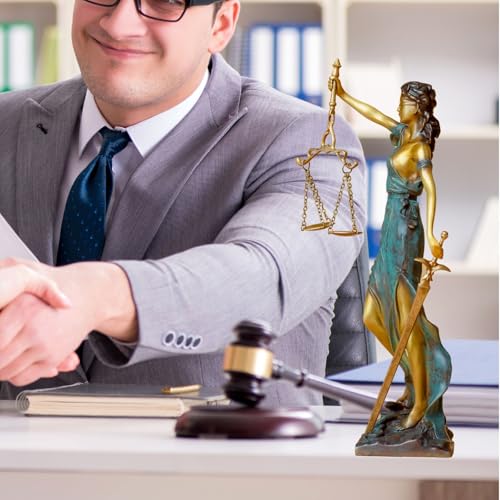 Estatua de la Justicia en Bronce 11 pulg miniatura 4