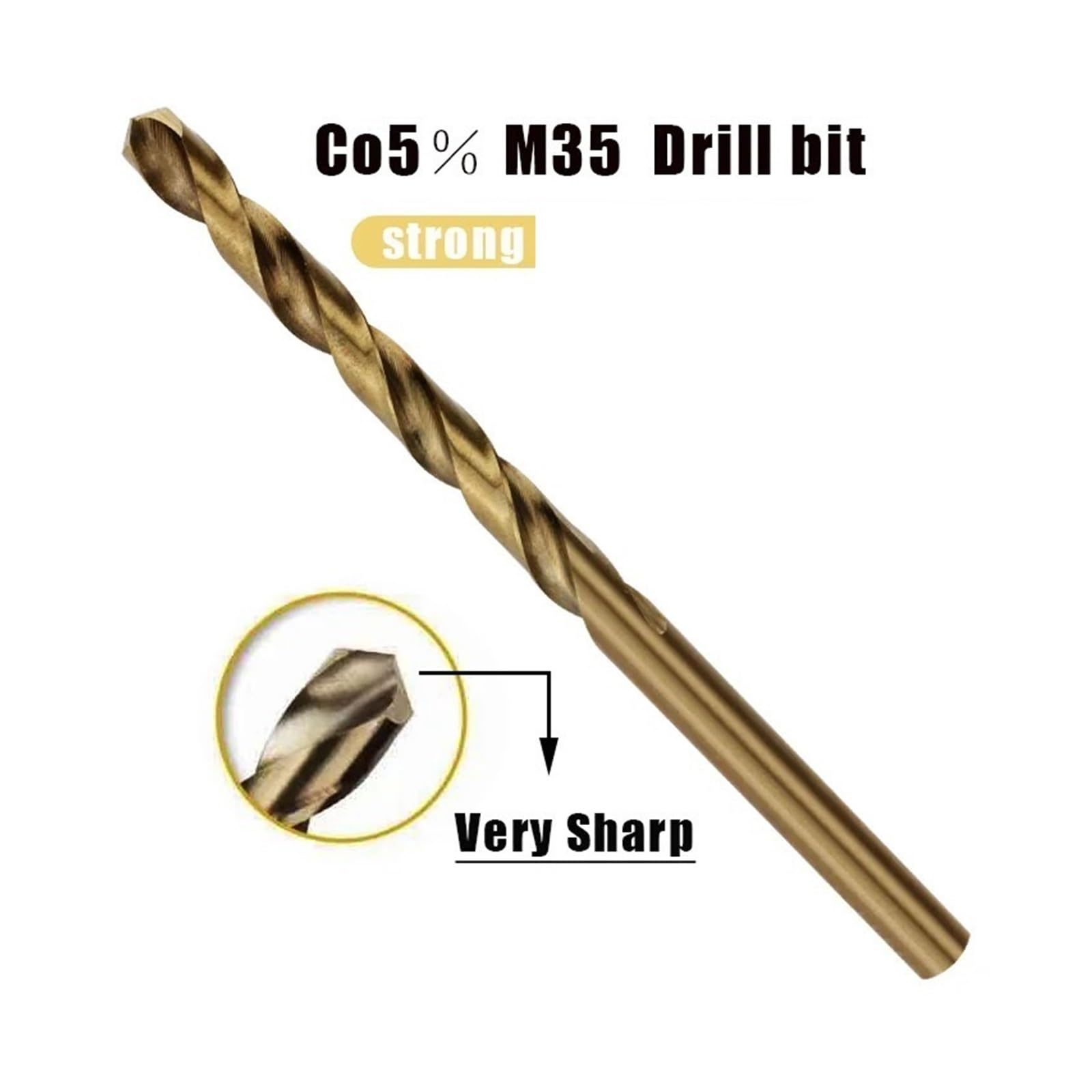 Wiertło kręte ze stali kobaltowej Zestaw narzędzi ze stali nierdzewnej M35 Wiertła do metalu do wiercenia w metalu(6.0mm)