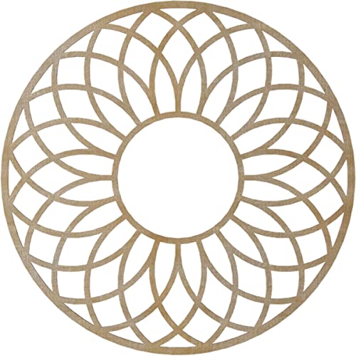 Image of Ekena Millwork 36 inchOD x 12 1 /4 inchID x 1 /4 inchT Cannes Wood Fretwork Pierced Ceiling Medallion, Birch