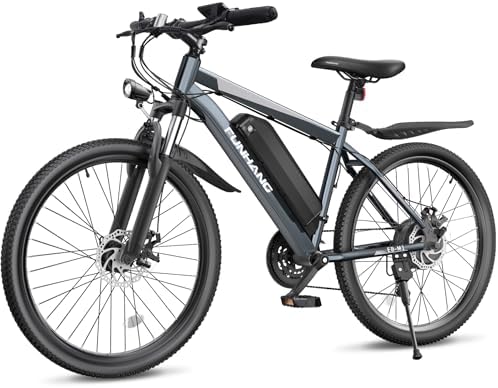 Funhang Electric Bike, 26'' 1000W Peak Ebike, Up to 50 Miles Electric Mountain Bike with 48V Removable Battery, Front Suspension, 7 Speed, UL 2849 Certified