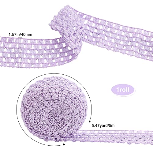 GORGECRAFT 5.5 Yards 1.6" Wide Elastic Crochet Headband Ribbon Polyester Crochet Stretch Trim Fabric for Hair Accessories Tube Top Hair Band Making - Image 2