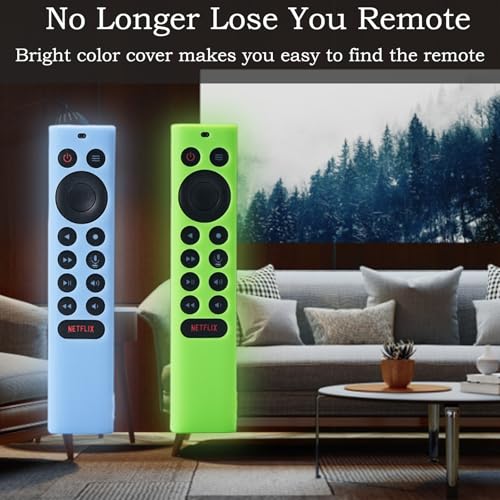 2Pack Gavyqier Silicone Protective Cover fits NVIDIA Shield TV Pro/4K HDR Remote Controller Series Anti-Slip Shockproof Glow in The Dark Glow Green&Glow Blue - Image 6