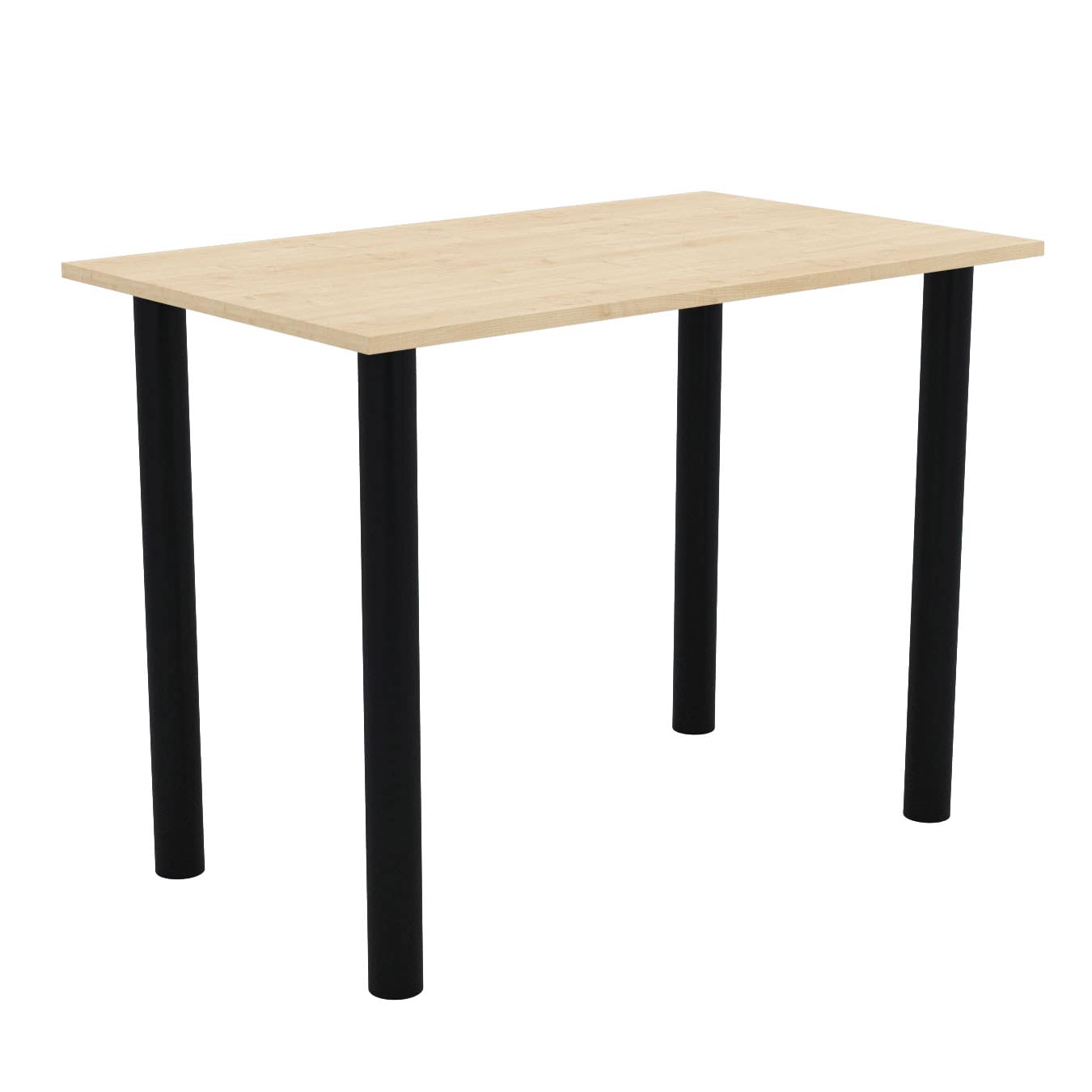 AKKE Mikon Esszimmertisch – 65x65 Cm, Höhenverstellbar (71–73 Cm), Mit Chromfarbenen Beinen, Vanille-Optik
