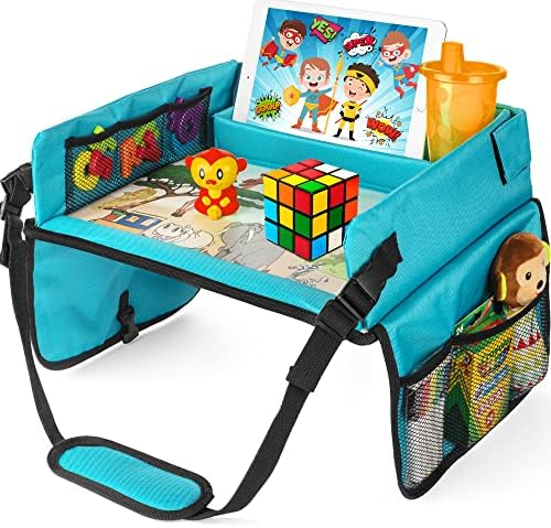 Kids Travel Tray, Car Seat Tray, Travel Tray for Kids Car Seat, Toddler Car Activities, Car Seat Tray & Kids Lap Tray- Keeps Children Entertained | Portable&Foldable Car Seat Table Tray, Kids Car Tray