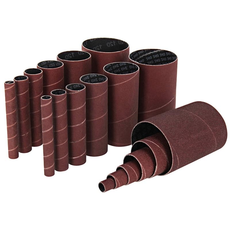 NEW Aluminum Oxide Wood Sanding Sleeves 18-Pack 4.5” Inch Long Sandpaper Rolls, May Vary