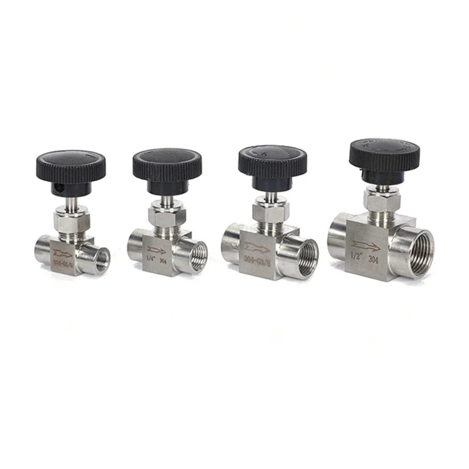 Vanne à pointeau 1/4" inox 304 pour ajuster le débit d'eau et de gaz de vos machines