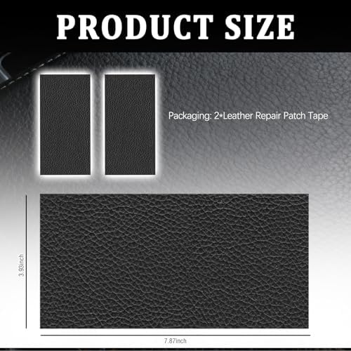2PCS 8×4 Inch Self Adhesive Leather Repair Patch,Portable PU Leather Patch Repair Tape for Car Upholstery Seat,Furniture,Universal Leathers Repairs Kit Car Accessories