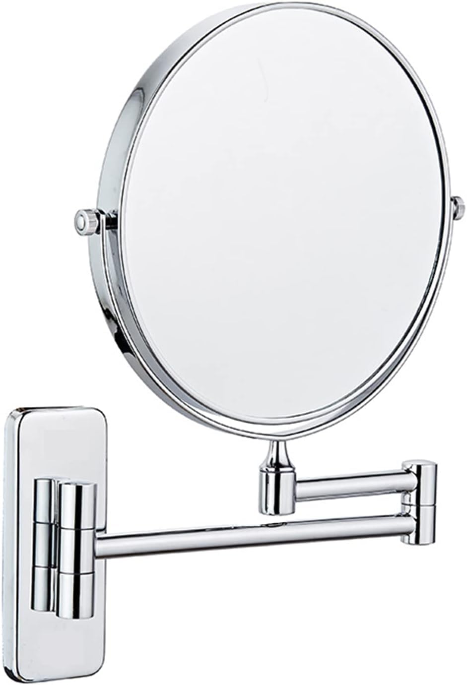 Nicesail Espejo cosmético de pared – Espejo de maquillaje con aumento 5X – Espejo de pared para baño – Espejo de afeitar extensible – Cromo – Espejo de doble cara, diámetro 6 pulgadas