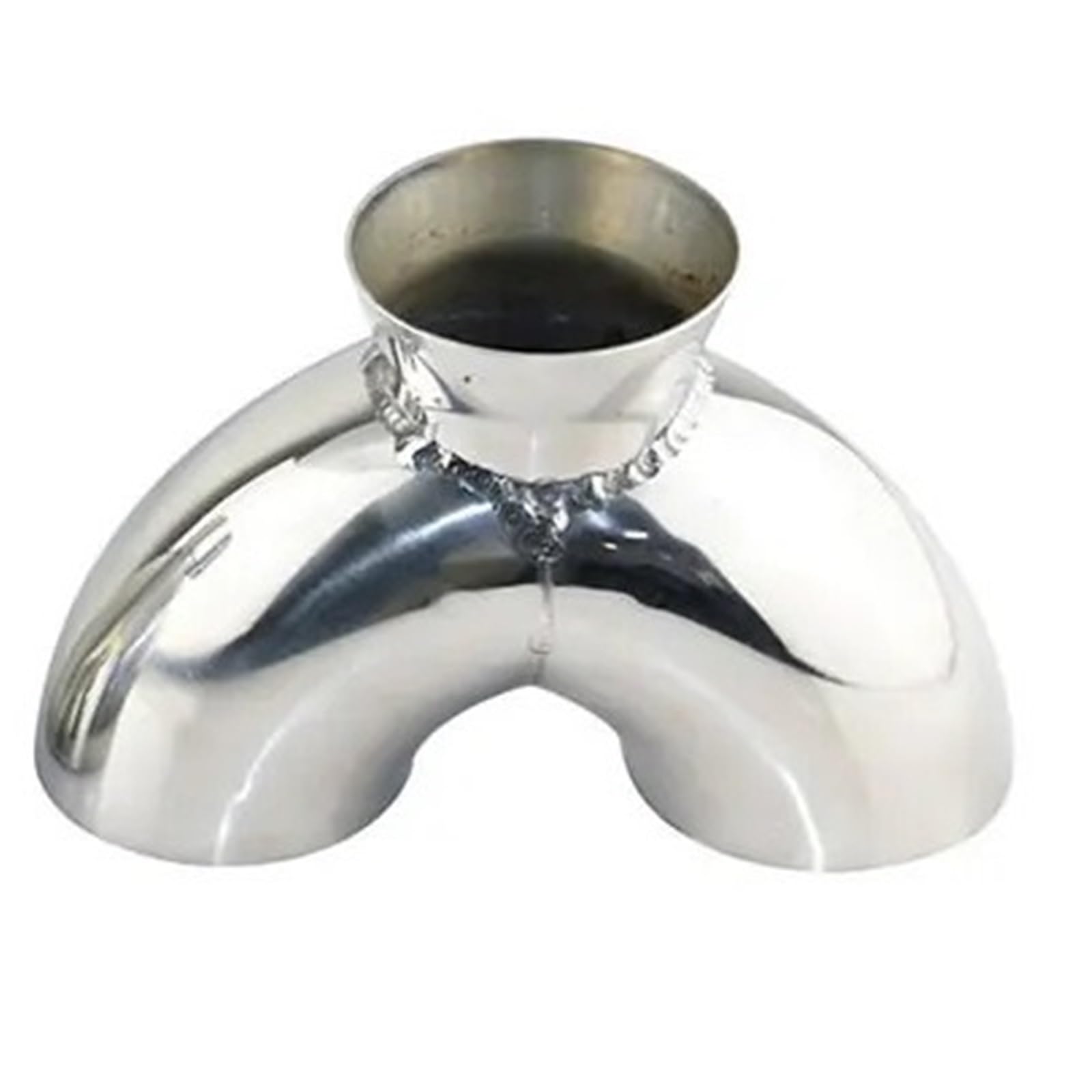 Tłumik końcowy Uniwersalny stalowy wydech samochodowy Y-pipe 51mm do 63mm konwerter zmodyfikowany tłumik Y kształt łącznik rury układ wydechowy samochodowy(Wide Mouth 51mmx100mm)