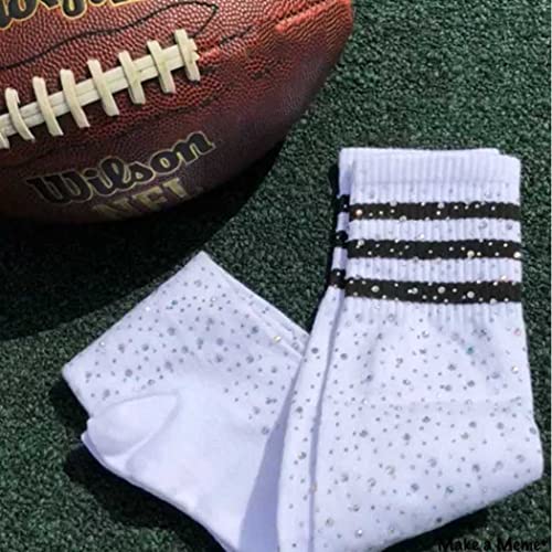 Tgirls Thigh High Over Knee Stockings - Rhinestone Cotton Leg Socks, Striped Warm Winter Long Socks for Women3